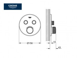 MEDIDAS TERMOSTATICA DUCHA GROHTHERM SMARTCONTROL GROHE